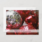 Red Baubles Postkarte "Frohe Weihnachten" (Vorne/Hinten)
