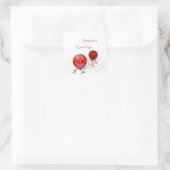 Red Baubles Season Grüße Sticker (Tasche)