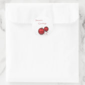 "Red Baubles Season's Greetings Sticker (Tasche)