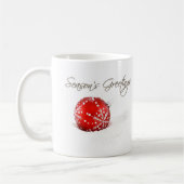 Red Baubles Season's Greetings Tasse (Links)