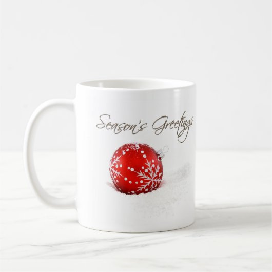 Red Baubles Season's Greetings Tasse (Links)