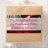 Red Baubles Versandlabel Roter Text (Insitu)