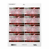 Red Baubles Versandlabel Roter Text (Vorne)