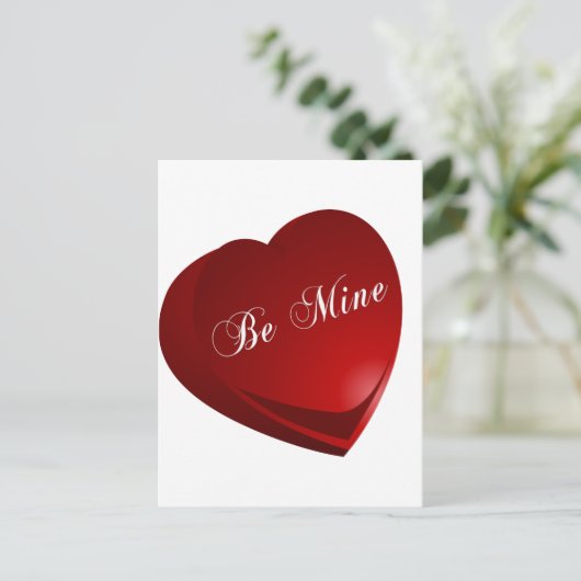 Red Be my Heart Postkarte (Stehend Vorderseite)