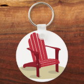 Red Beach Chair Schlüsselanhänger (Vorderseite)