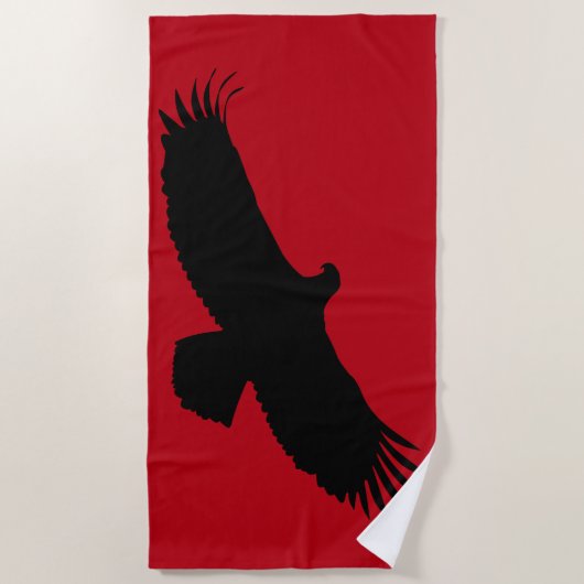 Red Beach Handtuch mit Adler - Farbe wählen (Vorderseite)