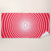 Red Beach Handtuch mit Herz (Vorderseite)