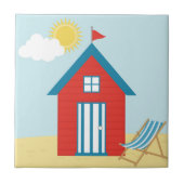 Red Beach Hütte Fliese (Vorderseite)