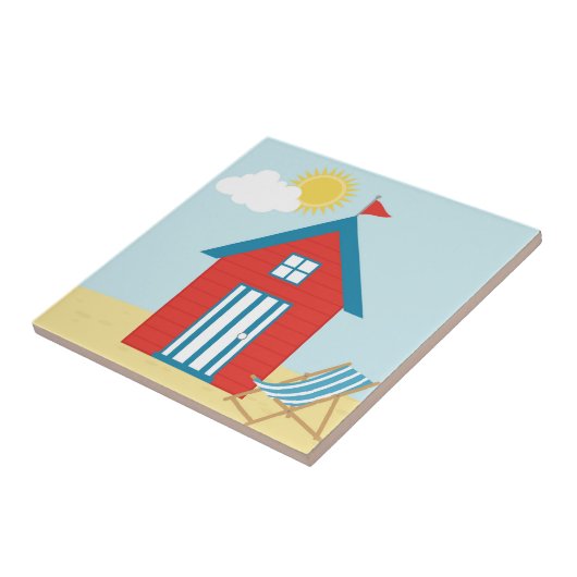 Red Beach Hütte Fliese (Seite)