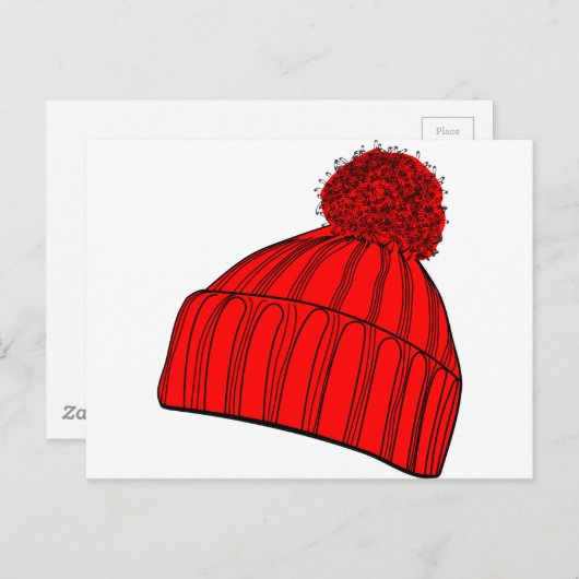 Red Beanie Postkarte (Vorne/Hinten)