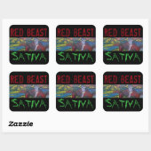 RED BEAST SATIVA QUADRATISCHER AUFKLEBER (Blatt)