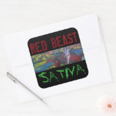 RED BEAST SATIVA QUADRATISCHER AUFKLEBER (Umschlag)