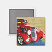 Red Beauty - Klassisches Sammlerauto Magnet (Vorderseite/Rückseite)