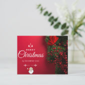 Red Beauty und Minimalistische Weihnachtskarte Postkarte (Stehend Vorderseite)