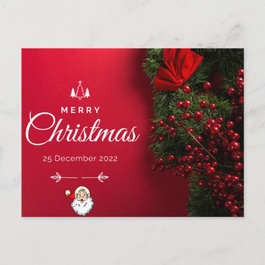 Red Beauty und Minimalistische Weihnachtskarte Postkarte (Vorderseite)