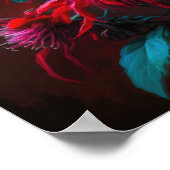 Red Bee Balm Blume Art Print Poster (Ecke)