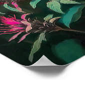 Red Bee Balm Blume Art Print Poster (Ecke)