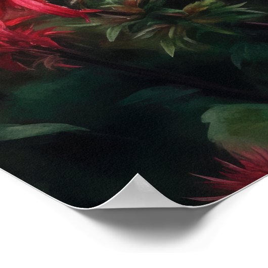 Red Bee Balm Blume Art Print Poster (Ecke)