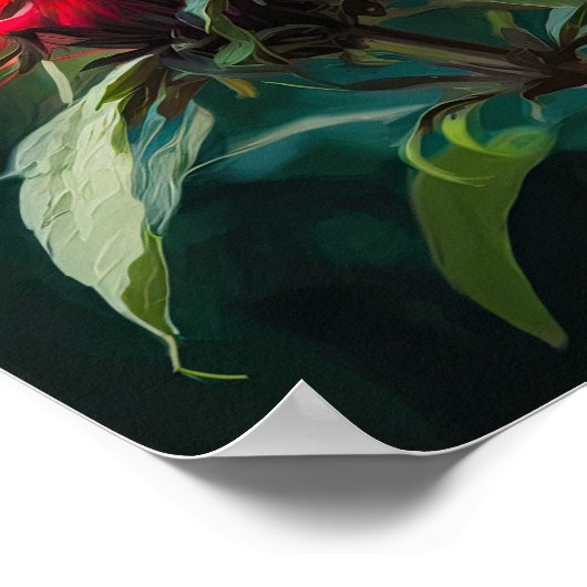 Red Bee Balm Blume Art Print Poster (Ecke)
