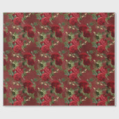 Red Bee Gold Floral Elegantes Geschenk Geschenkpapier (Flach)