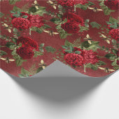 Red Bee Gold Floral Elegantes Geschenk Geschenkpapier (Ecke)