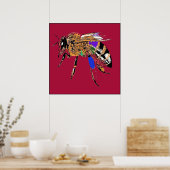 Red Bee Pop Art Poster (Küche)