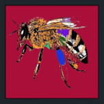 Red Bee Pop Art Poster<br><div class="desc">Das Pop-Gemälde "Dusky Red Bee Pop Art" wurde von dem schottischen Künstler MWright gedruckt.</div>