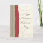 Red Beige Administrative Professionals Day Card Karte (Vorderseite)
