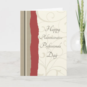 Red Beige Administrative Professionals Day Card Karte