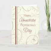 Red Beige Administrative Professionals Day Card Karte (Vorderseite)