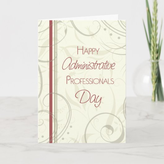 Red Beige Administrative Professionals Day Card Karte (Vorderseite)