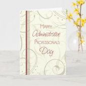 Red Beige Administrative Professionals Day Card Karte (Gelbe Blume)