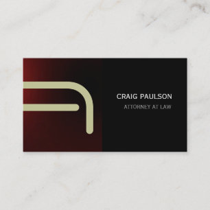 Red Beige Black Monogram Attorney Business Card Visitenkarte