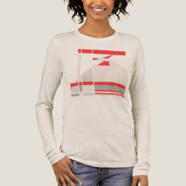 Red Beige Gray Geometric Abstrakt Art MCM Look Tri-Blend Shirt