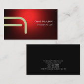 Red Beige Grey Monogram Attorney Business Card Visitenkarte (Vorne/Hinten)