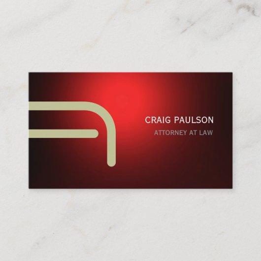 Red Beige Grey Monogram Attorney Business Card Visitenkarte (Vorderseite)