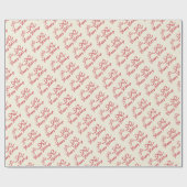 Red Beige Happy Holidays Bow Pattern Geschenkpapier (Flach)