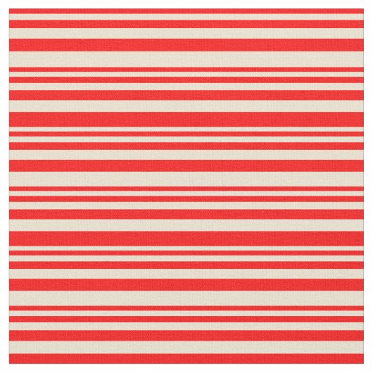 Red & Beige Muster Stoff (Nahaufnahme)