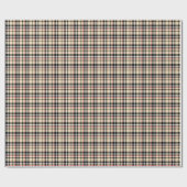 Red Beige Schwarz-weiß Squares Tartan Kariertes Mu Geschenkpapier (Flach)
