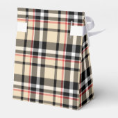 Red Beige Schwarz-weiß Squares Tartan Kariertes Mu Geschenkschachtel (Rückseite)