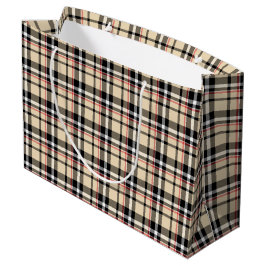 Red Beige Schwarz-weiß Squares Tartan Kariertes Mu Große Geschenktüte