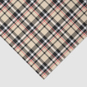Red Beige Schwarz-weiß Squares Tartan Kariertes Mu Seidenpapier (Ausschnitt)