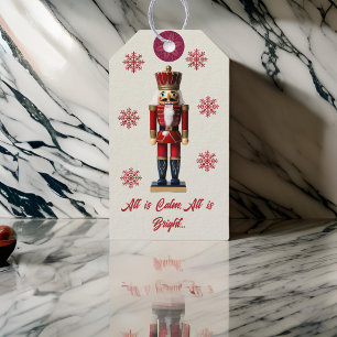 Red Beige Snowflake Nutcracker Geschenkanhänger