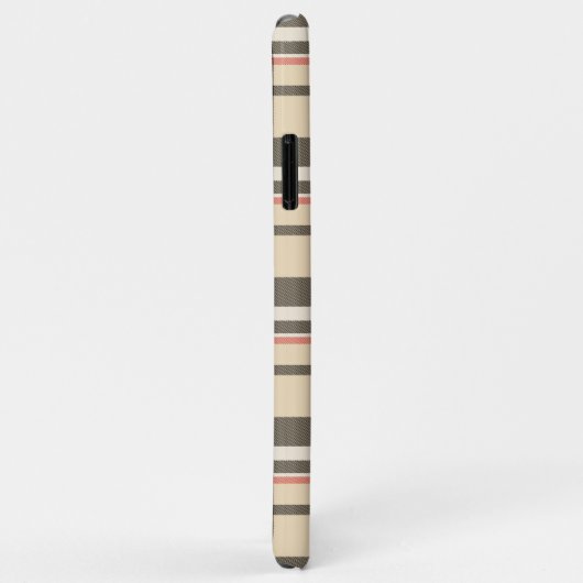 Red Beige Tan Schwarz-weiße Schotte Clan Kariertes Case-Mate iPhone Hülle (Hinten/Rechts)