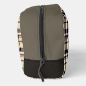 Red Beige Tan Schwarz-weiße Schotte Clan Kariertes Waschbeutel (Rechts)