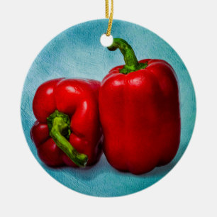 Red Bell Paprikaschoten Keramik Ornament
