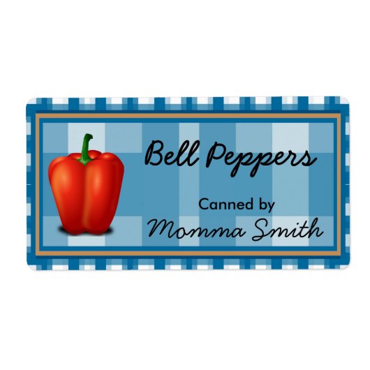 Red Bell Pepper Custom Canning Labels (Vorne)