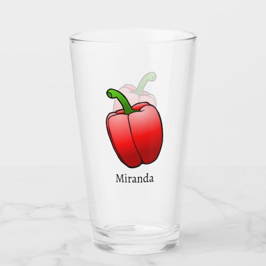 Red Bell Pepper Glas (Rückseite)