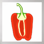 Red Bell Pepper Half. Capsicum. Poster (Vorne)