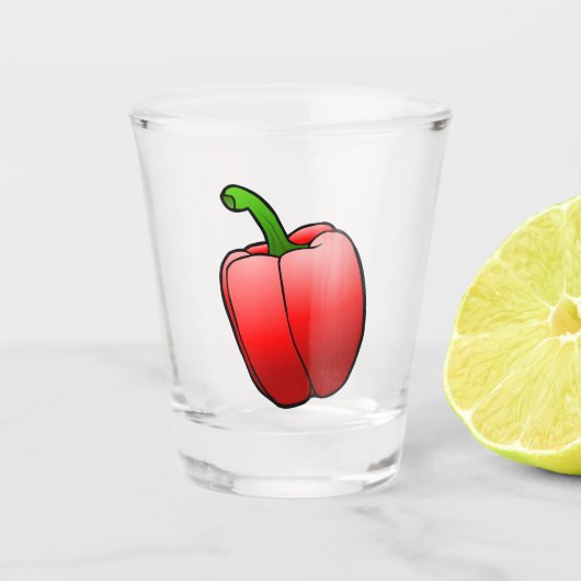 Red Bell Pepper Schnapsglas (Vorderseite)
